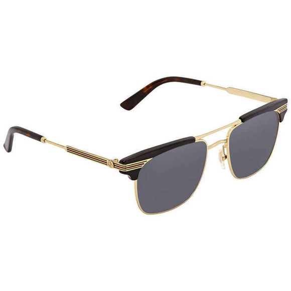 NEW Gucci Grey and Gold Square Unisex Sunglasses - Picture 1 of 4